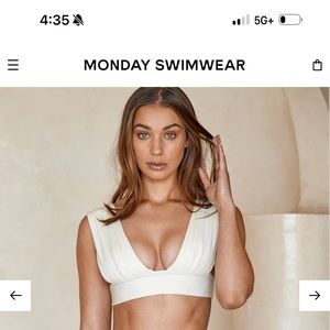 Monday swim bikini top and high waisted bottoms- ivory